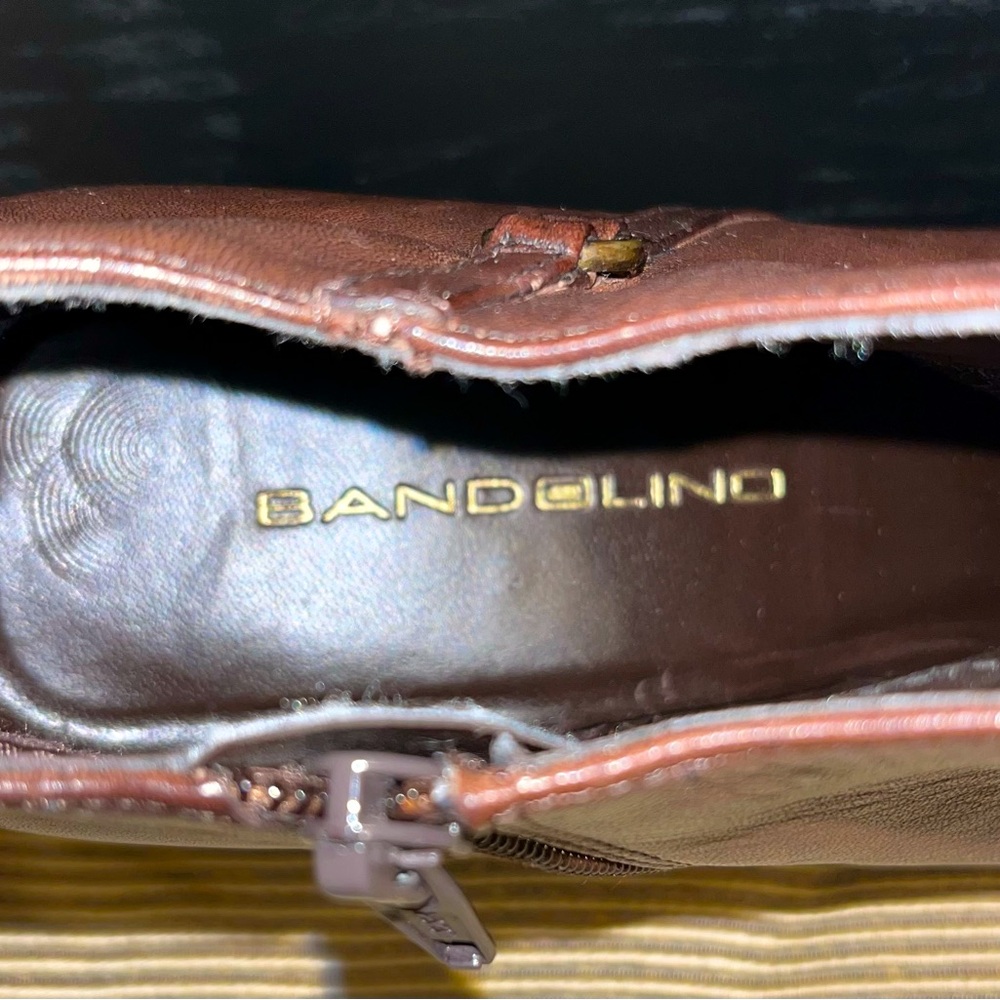 NWOT Bandolino Urbane Brown Leather Zip Ankle Bootie - Size 8.5 - Picture 11 of 13
